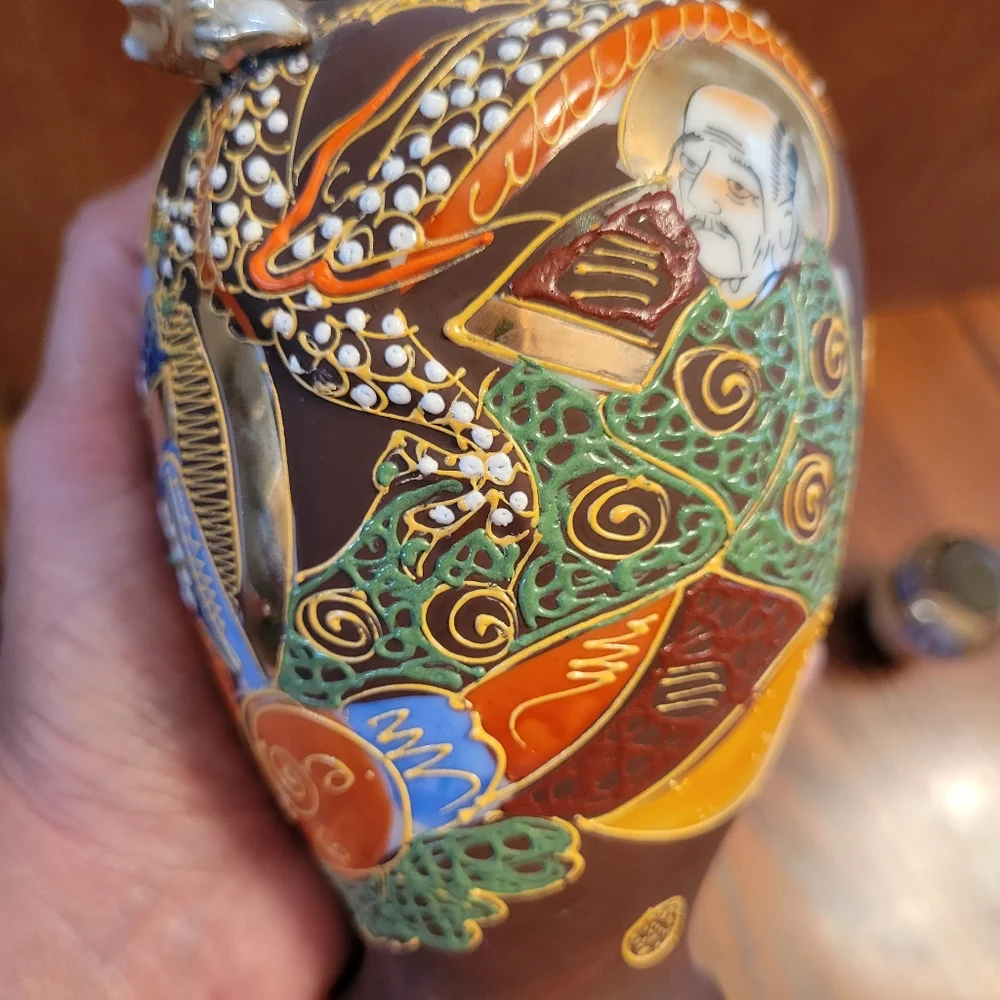 Vintage Japan Moriage Style Dragonware Vase ~ Unique & Pretty